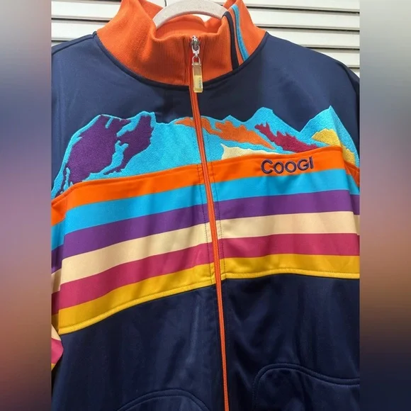 Coogi Y2K Striped Mountain Jacket Embroidered Rare - Picture 2 of 13